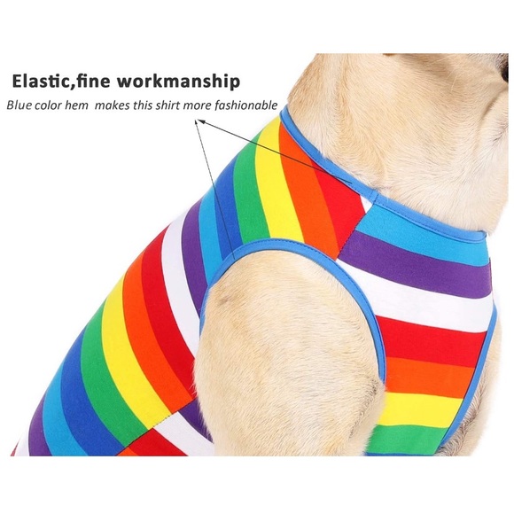 NEW Dog/Cat Shirts Two Pack Rainbow Stripe - Picture 4 of 5